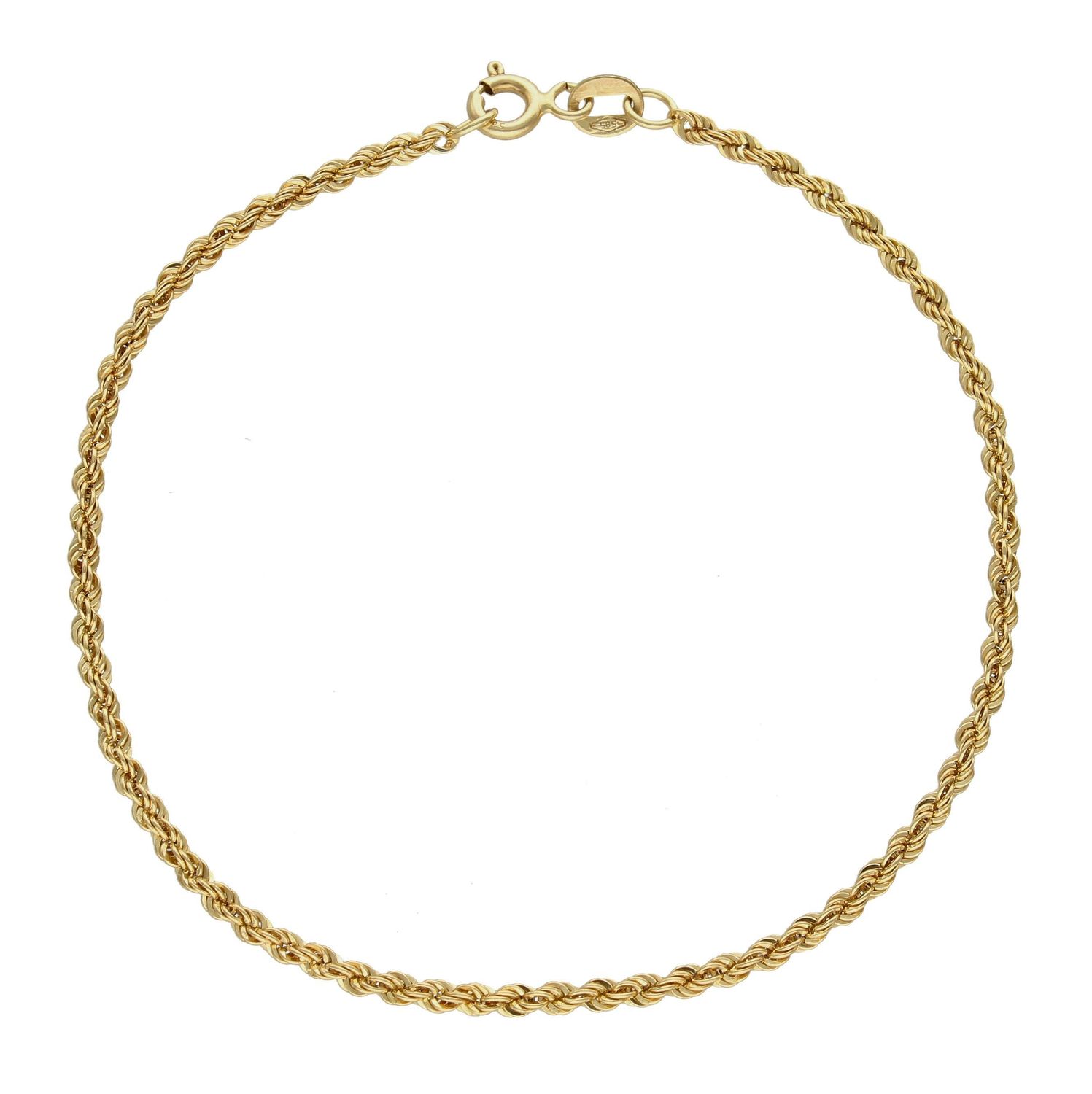 Złota bransoletka damska 585 klasyczna splot kordel.  Bransoletka w takiej formie to ciekawy model bransoletki, który z pewnością zachwyci kobiety eleganckie, pełne klasy. Złota bransoleta o tradycyjnym splocie kordel (1).jpg